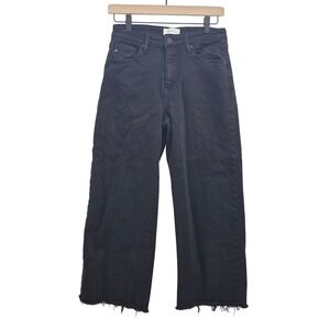 KanCan Womens Black Wide Leg High Rise Raw Hem Jeans Size 5 26 KC7457BK